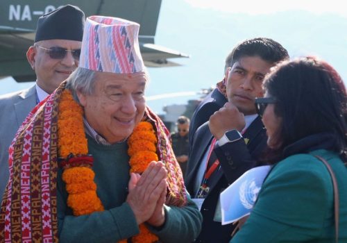महासचिव गुटेरेस अन्नपूर्ण आधार शिविरतर्फ प्रस्थान