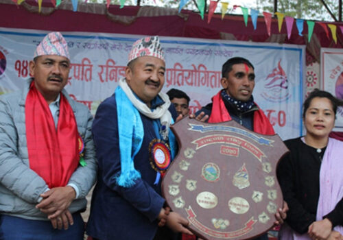 जिल्लास्तरीय राष्ट्रपति रनिङ शिल्डको उपाधि टेम्केको पोल्टामा