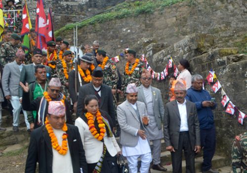 गोरखाबाट एकीकरण पदयात्रामा निस्कियो नेपाली सेनाको टोली