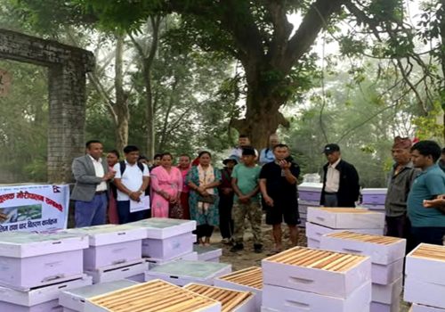 बन्दीपुरका एक सय किसानलाई मौरीसहित घार वितरण
