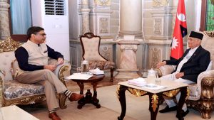 प्रधानमन्त्रीसँग भारतीय विदेश सचिव मिश्रीको शिष्टाचार भेट