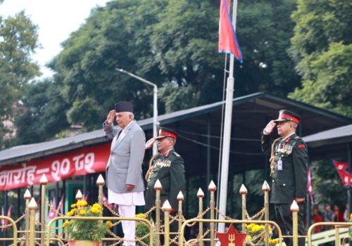 सैनिक मञ्च टुँडिखेलमा फूलपाती बढाइँ