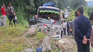 पाँचकिलोमा बस दुर्घटना, २० जना घाइते