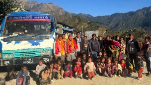 मल्कवाङमा पहिलोपटक बस पुग्यो