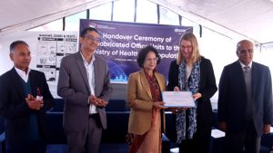 डब्लुएचओद्वारा निर्मित ‘प्रिफ्याब’ भवन स्वास्थ्य मन्त्रालयलाई हस्तान्तरण