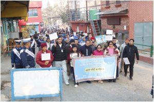 ट्राफिक सप्ताह–२०८२ :  ट्राफिक प्रहरी प्रभाग गौशलाद्वारा प्रभातफेरी