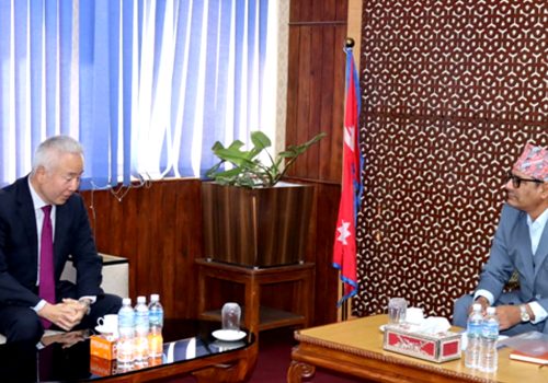 मन्त्री चौलागाईंसँग  जापानी राजदूतको भेटवार्ता