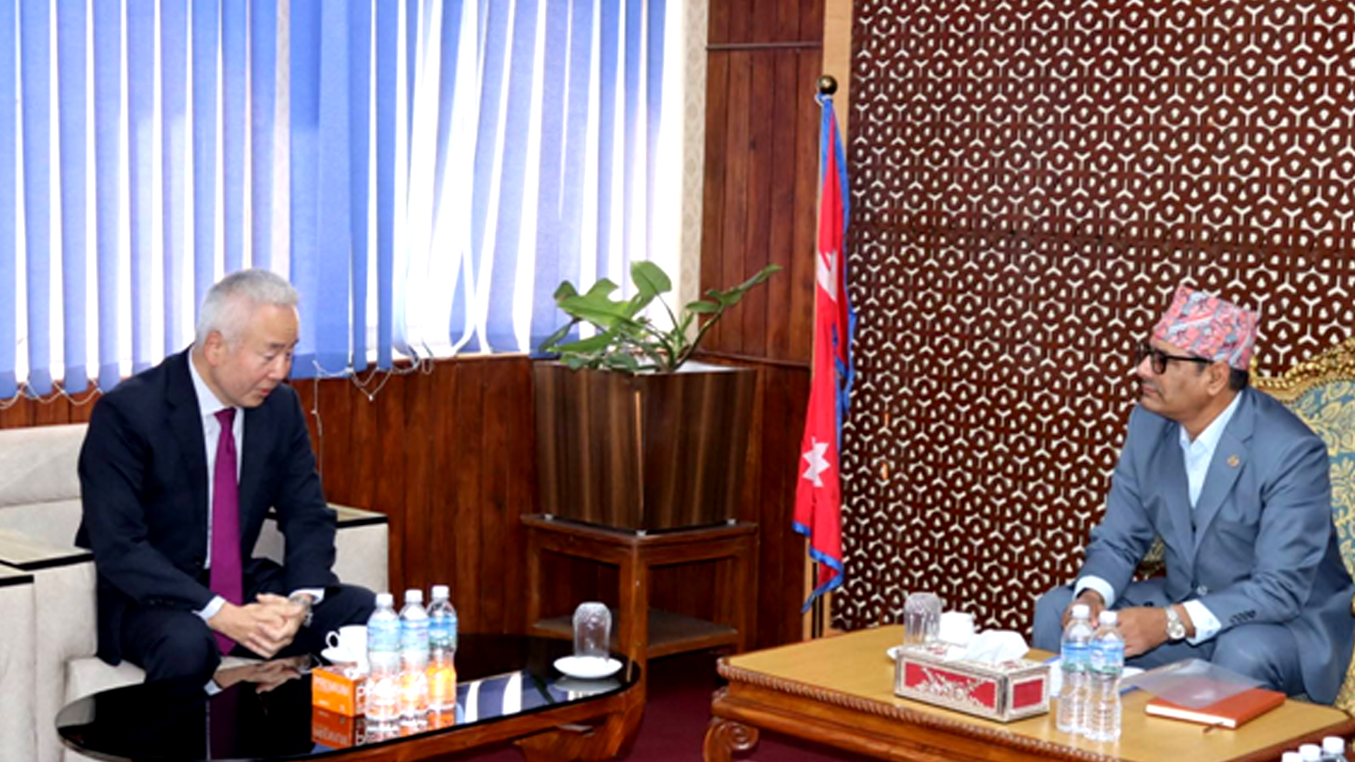 मन्त्री चौलागाईंसँग  जापानी राजदूतको भेटवार्ता